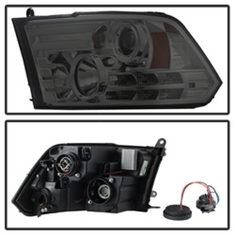 Spyder Dodge Ram 09-12 Projector Headlights Light Bar DRL Smoke PRO-YD-DR09-LBDRL-SM 5081742