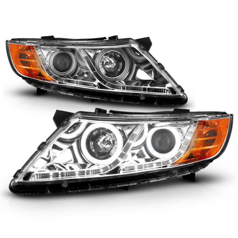 Anzo 2011-2013 Kia Optima Projector Headlights w/ Halo Chrome (CCFL)