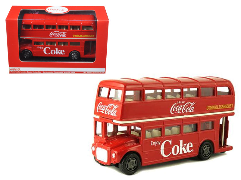 Rapid Vehicles 1960 Routemaster London Double Decker Bus Red "Coca-Cola" 1/64 Diecast Model by...