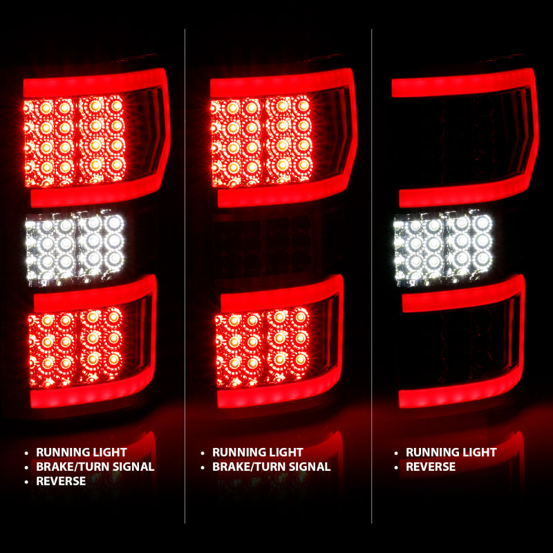 FR SPORT ANZO 2018-2019 Ford F-150 LED Taillight Chrome (Red Light Bar) (w/ Sequential) 311316 -...
