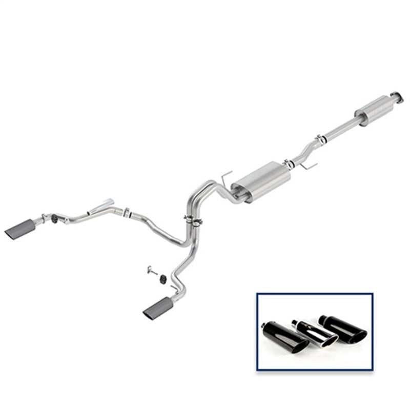 FR SPORT Ford Racing 15-18 F-150 5.0L Cat-Back Touring Exhaust System - Rear Exit Carbon Fiber...