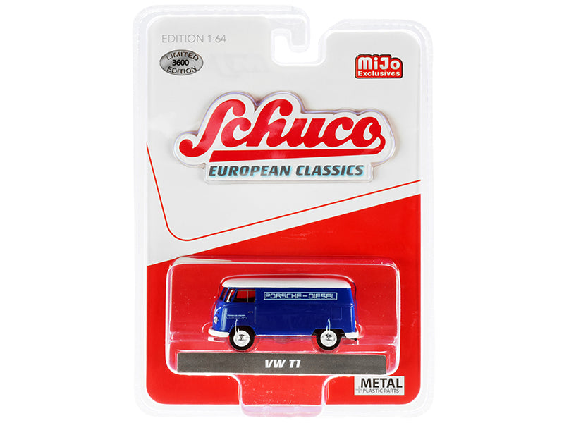 Rapid Vehicles Volkswagen T1 Panel Bus "Porsche Diesel" Blue with White Top "European Classics"...