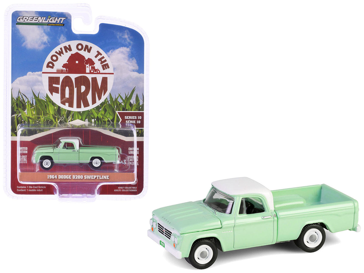 Rapid Vehicles 1964 Dodge D-200 Sweptline Pickup Truck Turf Green with White Top "Down on the...