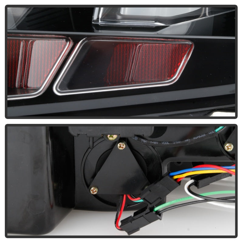 FR SPORT Spyder 10-12 Ford Mustang - Light Bar Seq. Turn Signal LED Tail Lights - Black -...