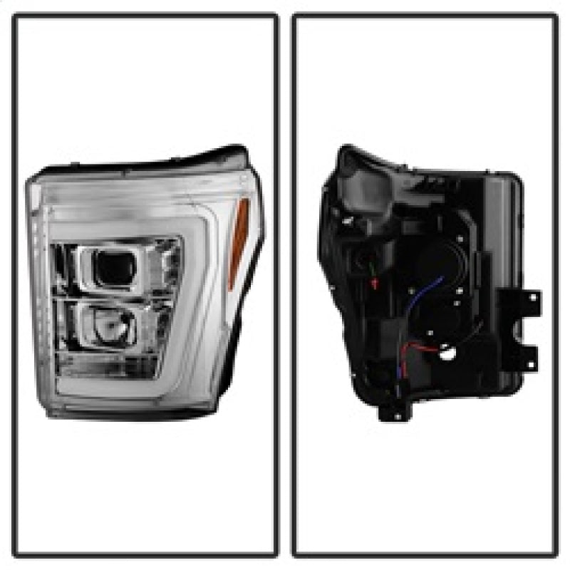 FR SPORT Spyder 11-16 Ford F-250/F-350 V2 Projector Headlights - Light Bar DRL - Chrome...