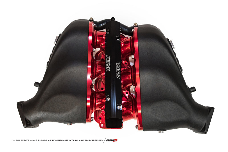 AMS Performance Nissan GT-R Alpha Cast Plenum/Billet Intake Manifold w/Secondary Fuel Rail - Blue ALP.07.08.0101-62