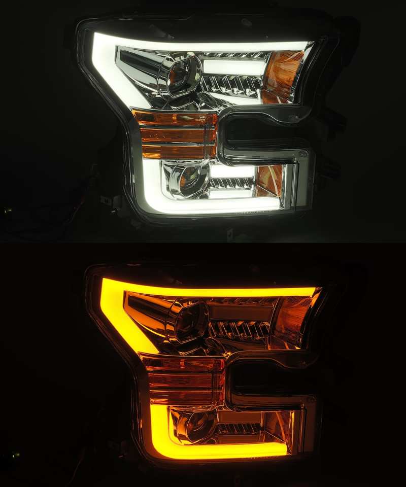 FR SPORT AlphaRex 15-17 Ford F-150 PRO-Series Projector Headlights Plank Style Chrm w/Activ...