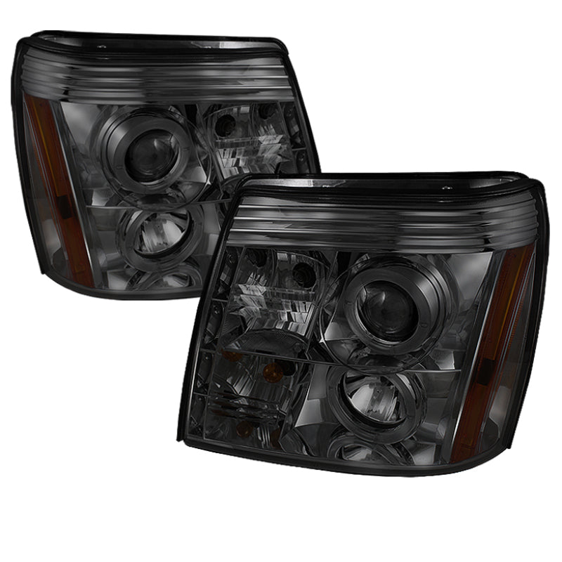 FR SPORT SPYDER Cadillac Escalade 02-06 Projector Xenon/HID Model- LED Halo DRL Smke...
