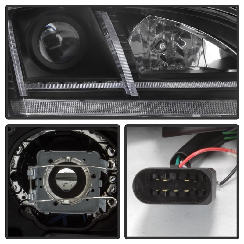 FR SPORT Spyder 08-15 Audi TT HID Xenon Projector Headlights w/Seq Turn Signal - Blk...