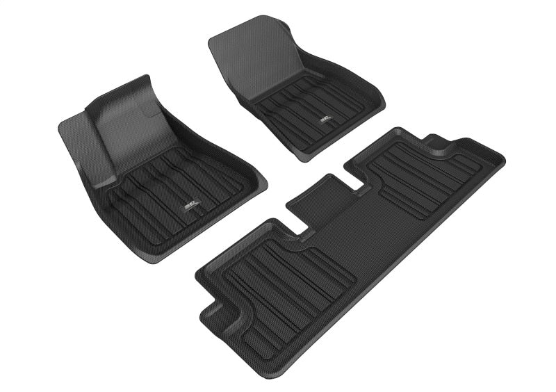3D MAXpider 2020-2021 Tesla Model 3 Elitect 1st & 2nd Row Floormats - Black E5TL01601809