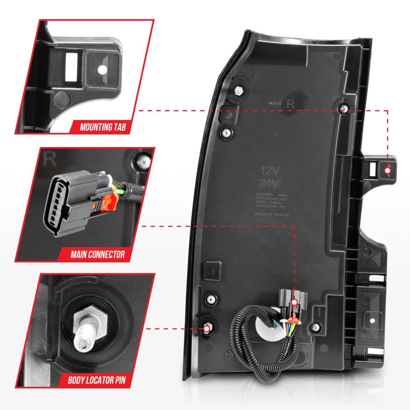 Anzo GMC Yukon / XL / Denali 15-18 L.E.D Tail Lights Black
