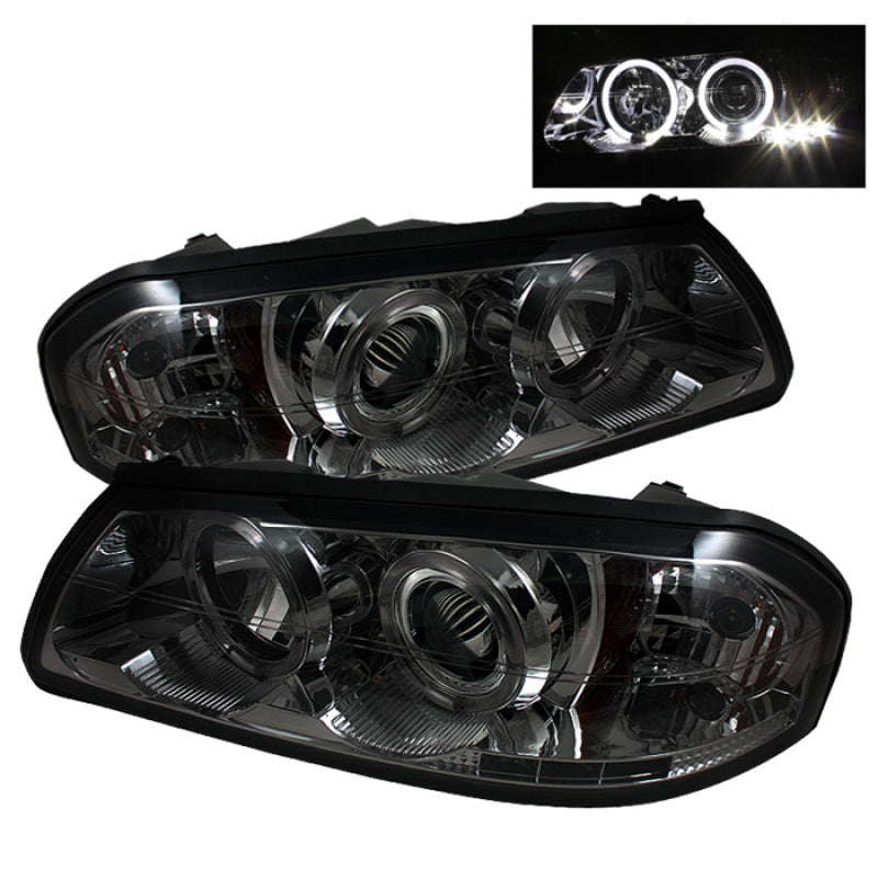 FR SPORT SPYDER Chevy Impala 00-05 Projector Headlights LED Halo LED Smoke High H1 Low H1...