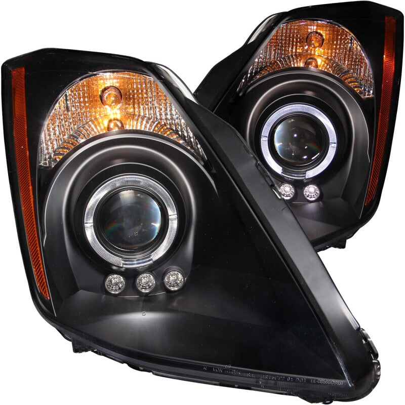 FR SPORT ANZO 2003-2005 Nissan 350Z Projector Headlights w/ Halo Black 121444 - View 2