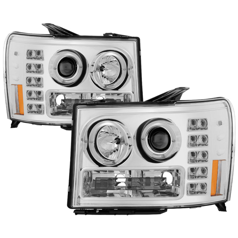 FR SPORT Spyder GMC Sierra 1500/2500/3500 07-13 Projector Headlights LED Halo- LED Chrome...