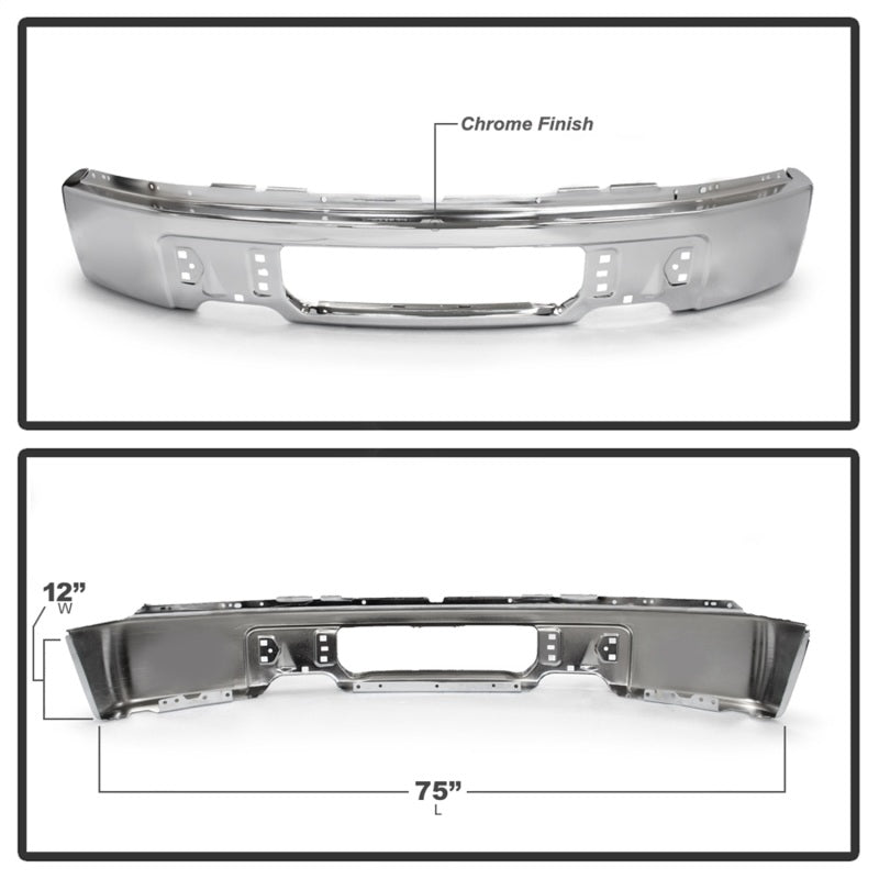 FR SPORT Spyder Ford F150 09-14 w/o Fog Light Hole Front Bumper - Chrome (OEM # 9L3Z17757A)...