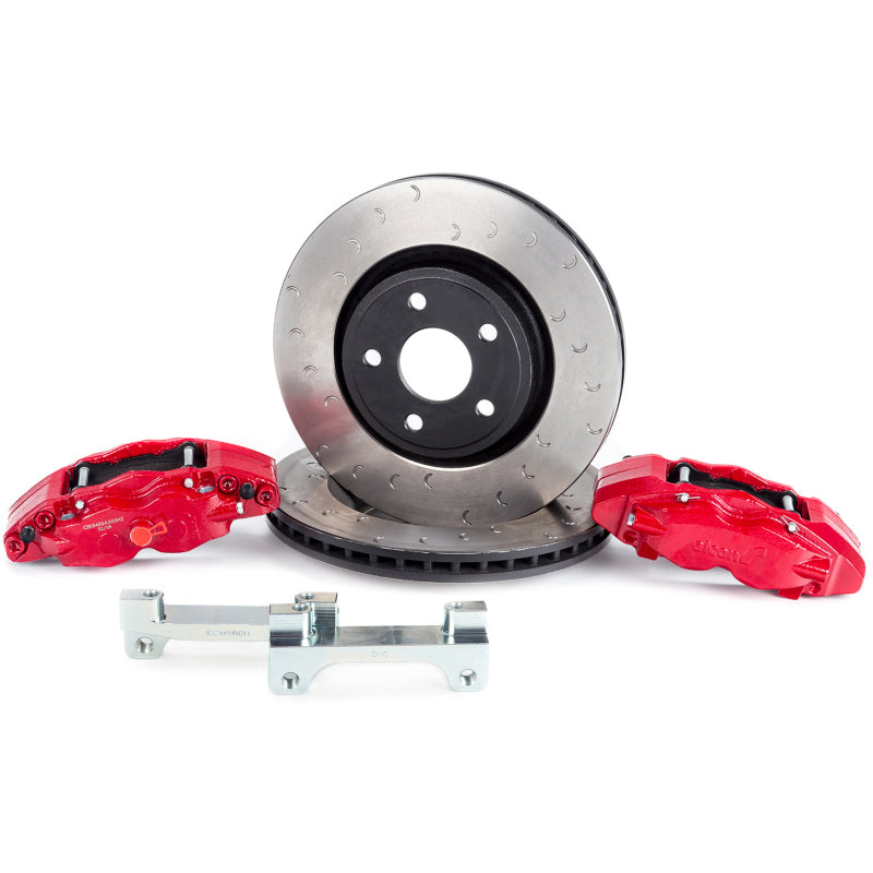 Alcon 07+ Jeep JK w/ 5x5.5in Hub 357x32mm Rotor 4-Piston Red Calipers Front Brake Upgrade Kit BKF5459AX13