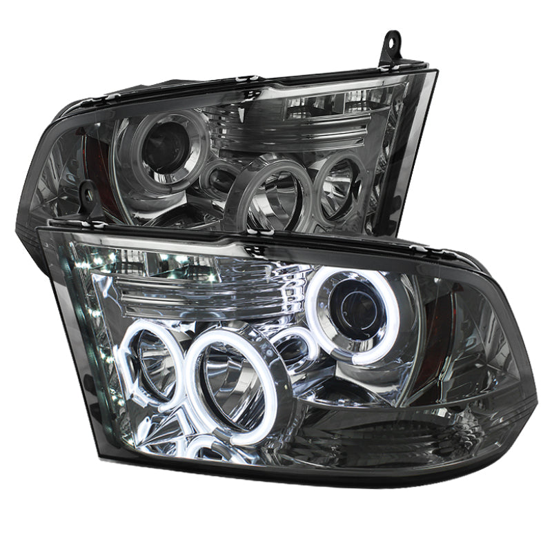FR SPORT SPYDER Dodge Ram 1500 09-14 Projector Headlights Halogen- CCFL Halo LED - Smke...