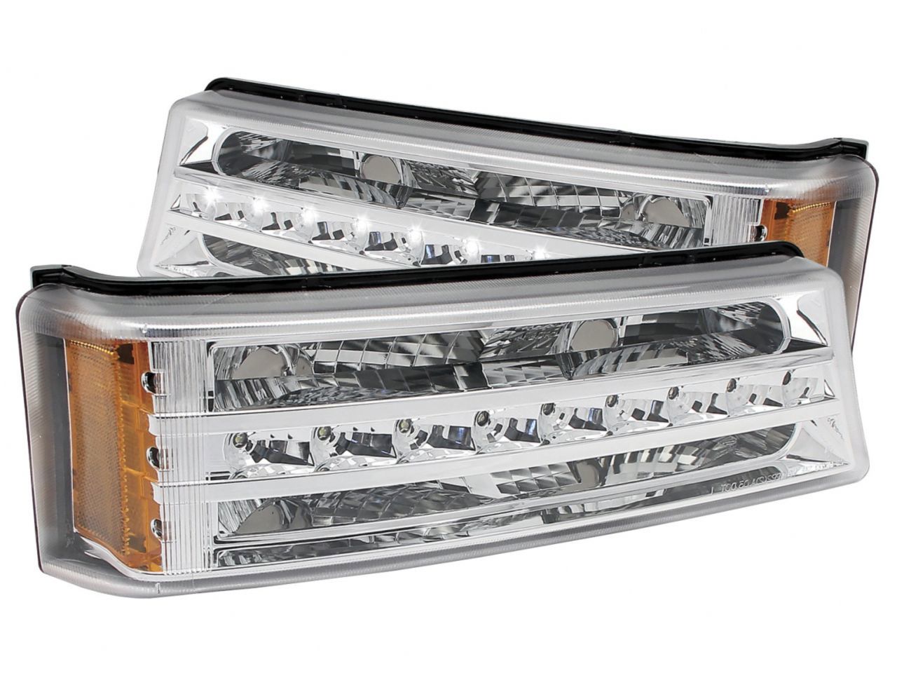 Anzo 2003-2006 Chevrolet Silverado 1500 LED Parking Lights Chrome w/ Amber