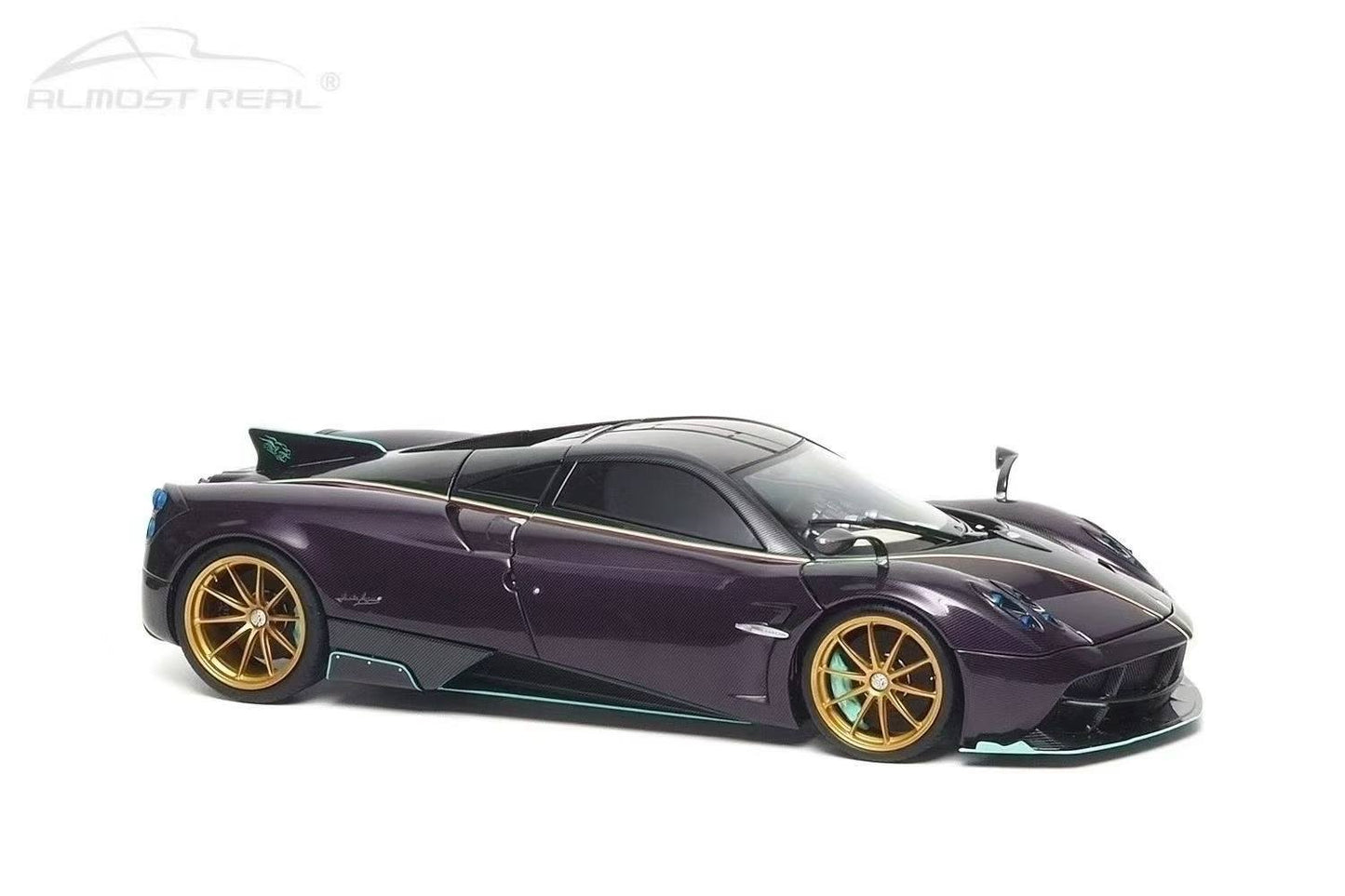 Almost-Real 2016 Pagani Huayra Dinastia Yazi Purple Carbon w/ Teal 1:18