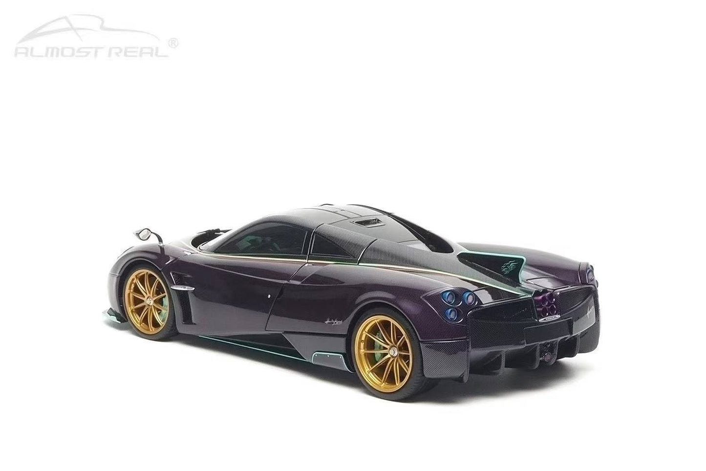 Almost-Real 2016 Pagani Huayra Dinastia Yazi Purple Carbon w/ Teal 1:18