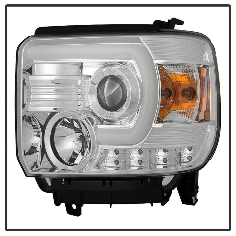Spyder GMC Sierra 14-16 Projector Headlights Light Bar DRL Chrm PRO-YD-GS14V2-LBDRL-C 5080868