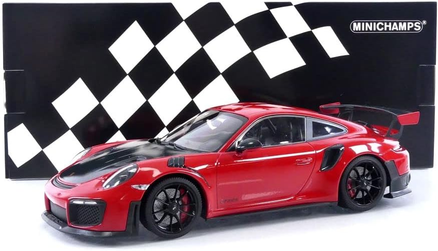 STM Diecast Minichamps 2018 Porsche 911 991.2 GT2 RS Guards Red w/ Black Hood & Wheels 1:18...
