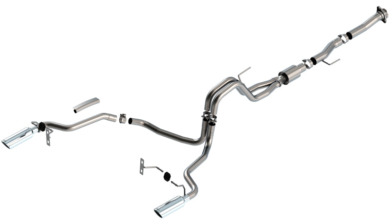 FR SPORT Borla F-150 2021 5.0L 2dr RC SB (122.8 WB) XL/XLT 3/2.25 SRE Cat-Back ATAK Chrome Tips...