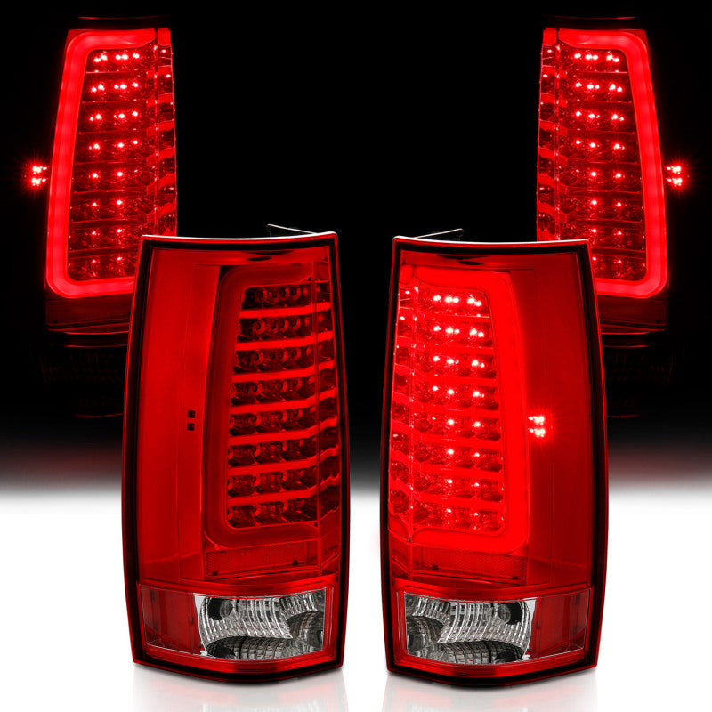 ANZO 2007-2014 Chevy Tahoe LED Taillight Plank Style Chrome With Red/Clear Lens 311323