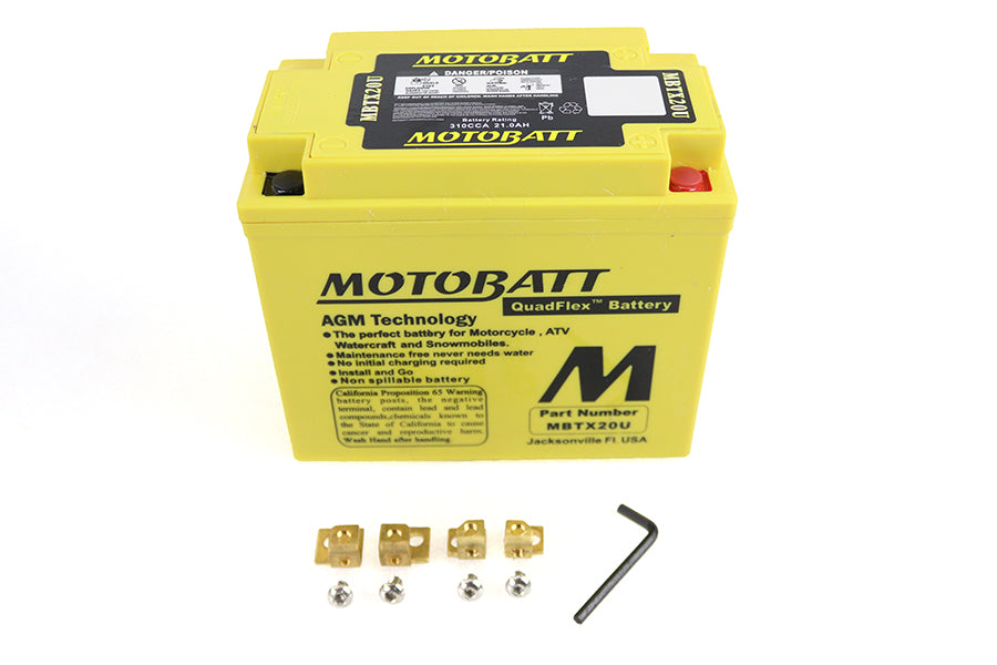 MotoBatt 12 Volt AGM Yellow Battery - MBTX20U