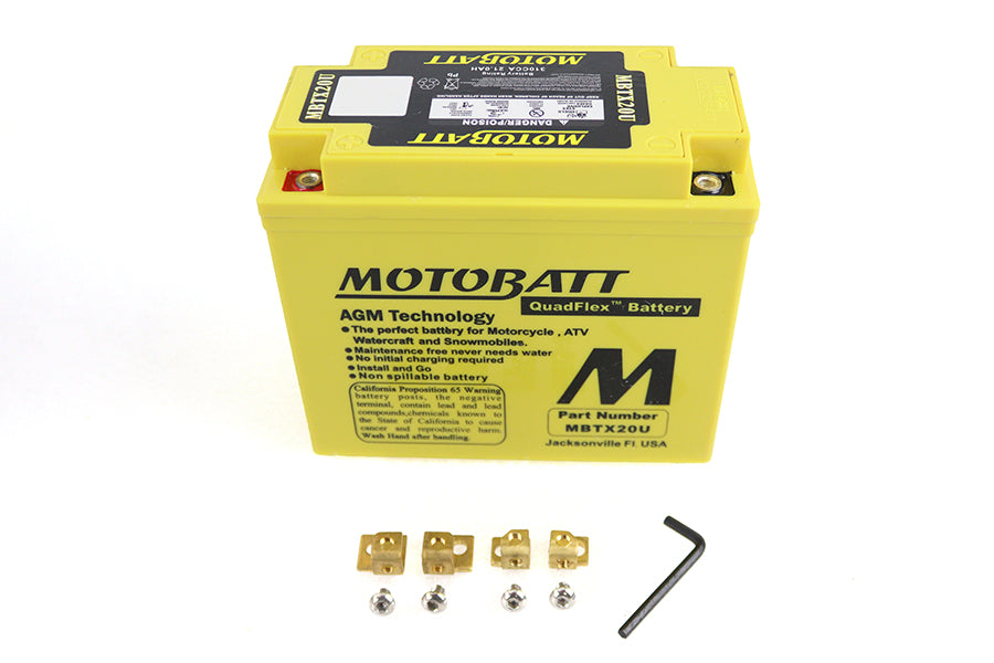 MotoBatt 12 Volt AGM Yellow Battery - MBTX20U