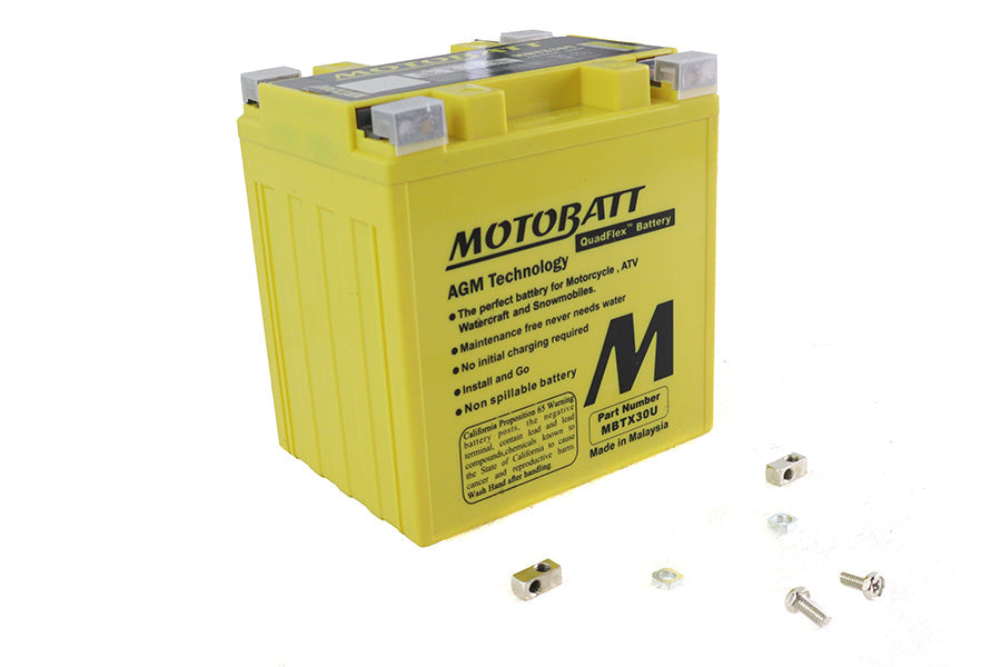 MotoBatt 12V AGM Yellow Battery - MBTX30U