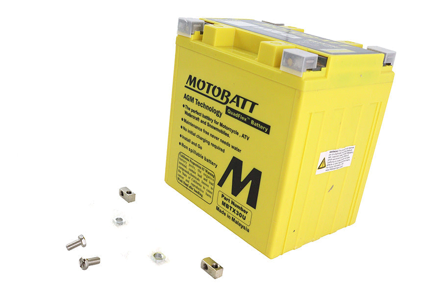 MotoBatt 12V AGM Yellow Battery - MBTX30U