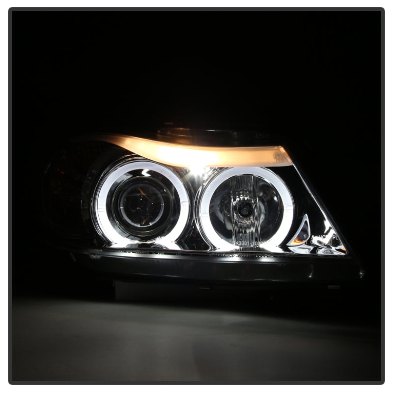 FR SPORT Spyder BMW E90 3-Series 06-08 Projector LED Halo Amber Reflctr Rplc Bulb Chrm...