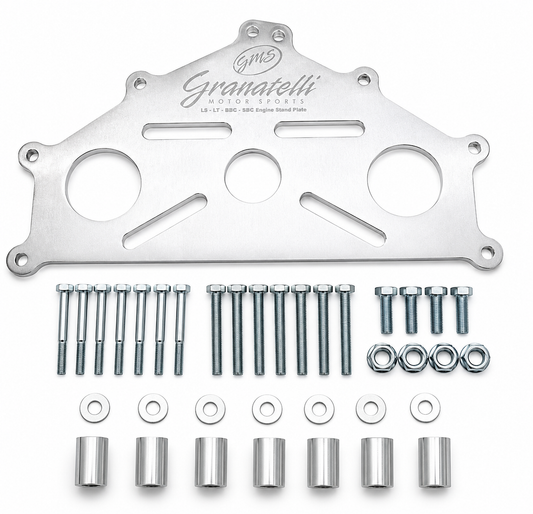 Granatelli Chevy Engine Stand Adapter Plate – Billet Aluminum SBC BBC LS LT Duramax - 540106