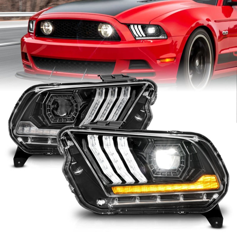 FR SPORT ANZO 13-14 Ford Mustang (w/ Factory HID/Xenon HL only) Projector Headlights w/Light Bar...
