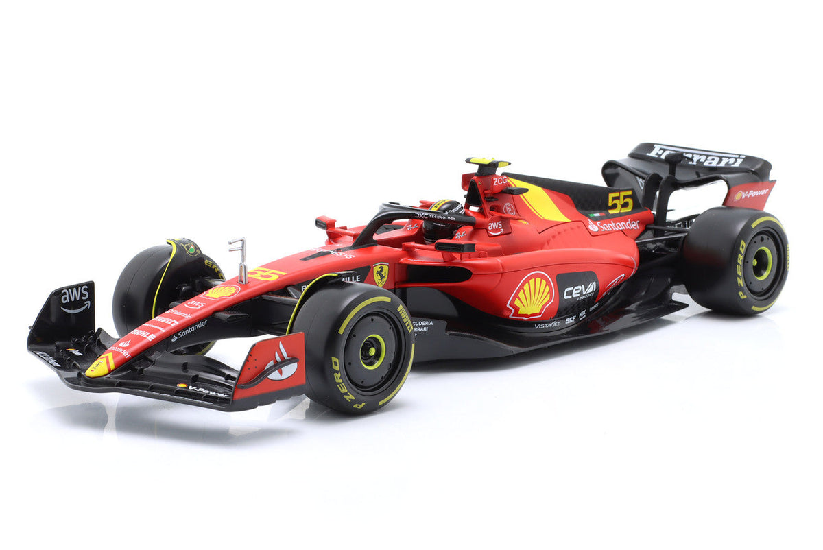 STM Diecast Bburago Ferrari F1 SF-23 Team Scuderia Ferrari HP #55 World Champion 2023 (Sainz) 1:18