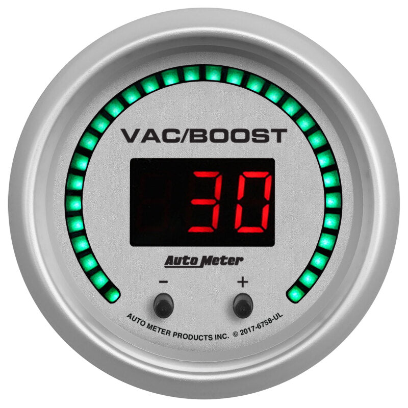FR SPORT Autometer 52.4mm Silver Switchable 0-1600 PSI/0-110 BAR Vacuum/Boost Ultra-Lite Elite...