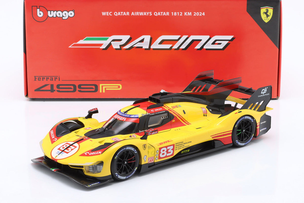 STM Diecast Bburago Ferrari 499P 3.0L Turbo V6 No 83 Team Ferrari AF Corse 4th WEC Qatar 2024 -...