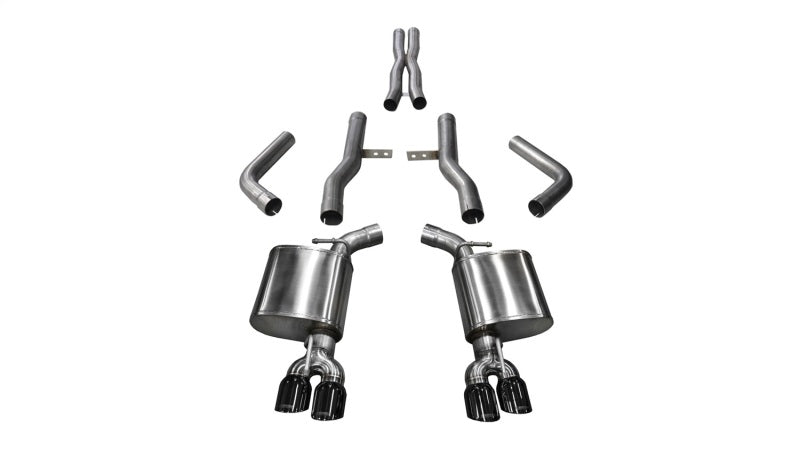 Corsa 17-18 Dodge Challenger 5.7L V8 Xtreme Cat-Back Dual Rear Exit w/3.5in Black Tips 21006BLK