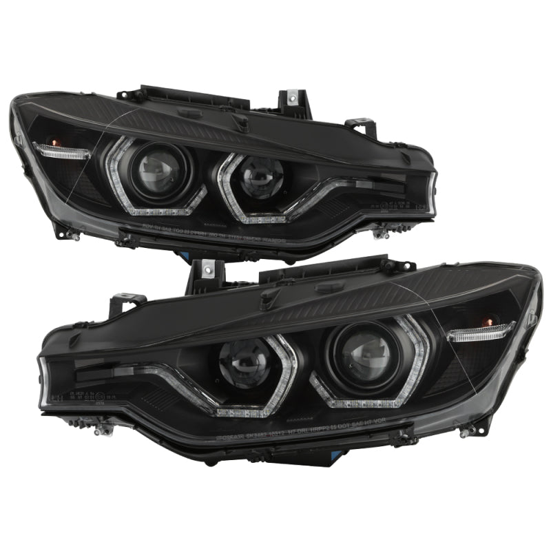 FR SPORT Spyder 12-14 BMW F30 3 Series 4DR Projector Headlights - Black PRO-YD-BMWF3012-AFSHID-BK...