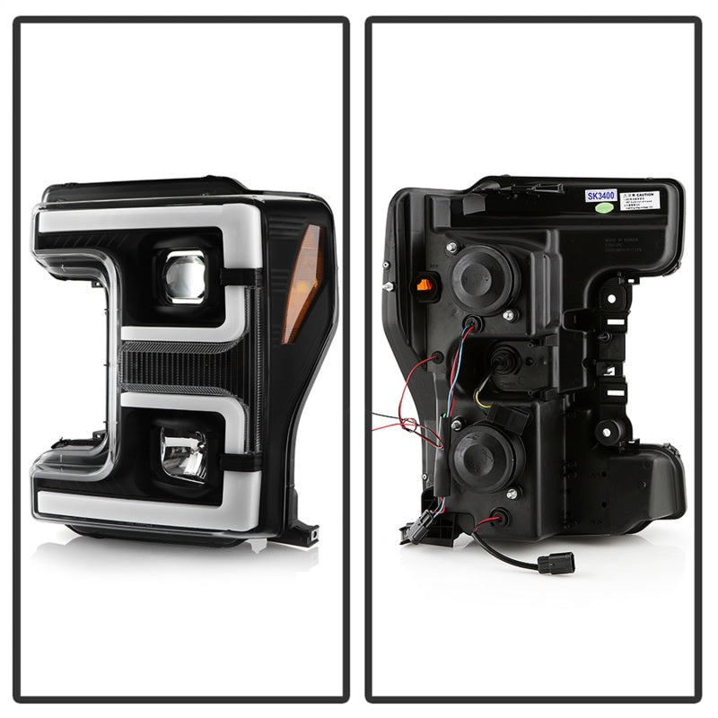 FR SPORT Spyder 17-18 Ford F250/F350/F450 Halogen Model Only -White Light Bar- Black-...