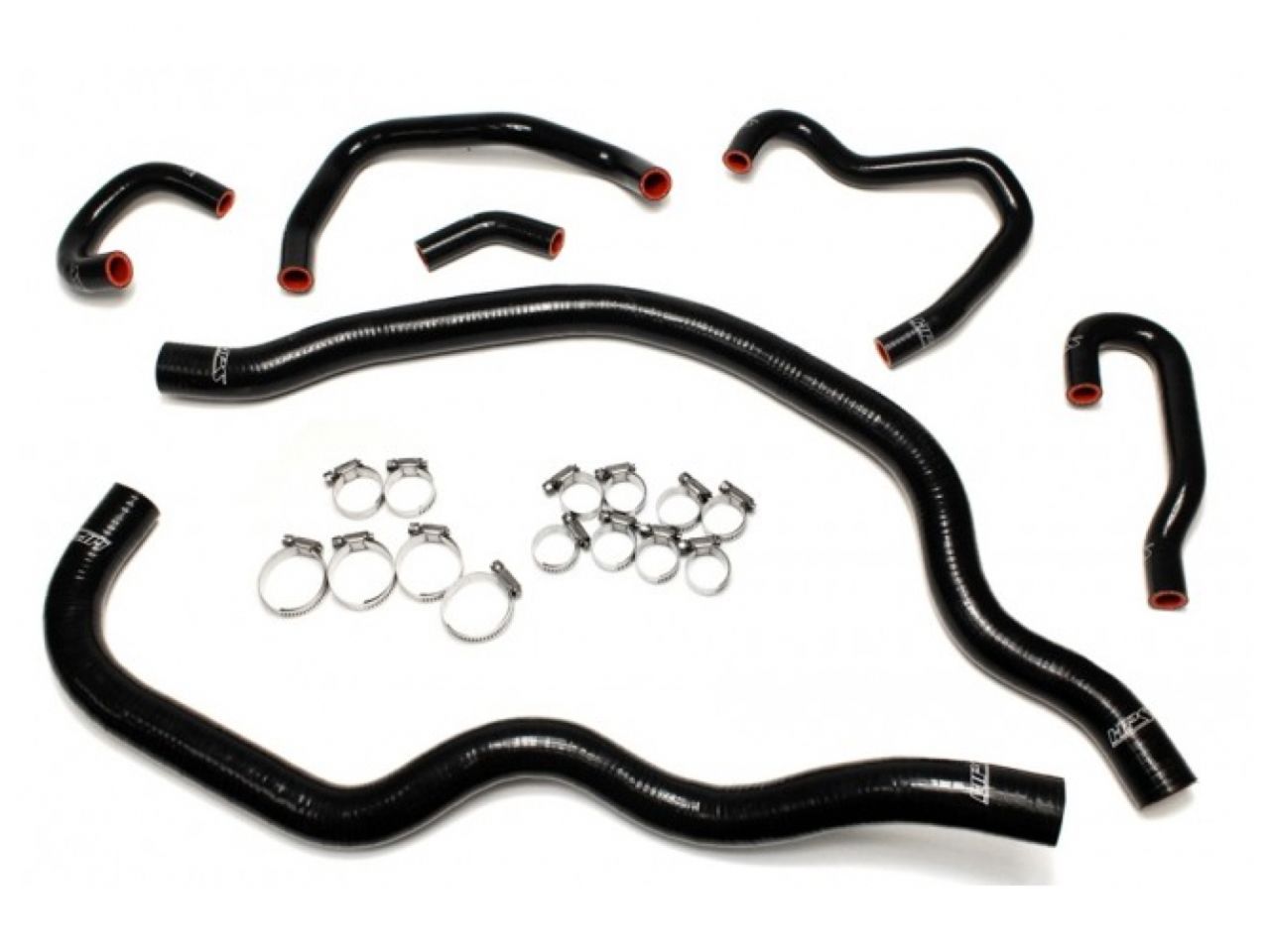 HPS Performance HPS Black Reinforced Silicone Radiator and Heater Hose Kit Coolant Honda 00-05 S2000
