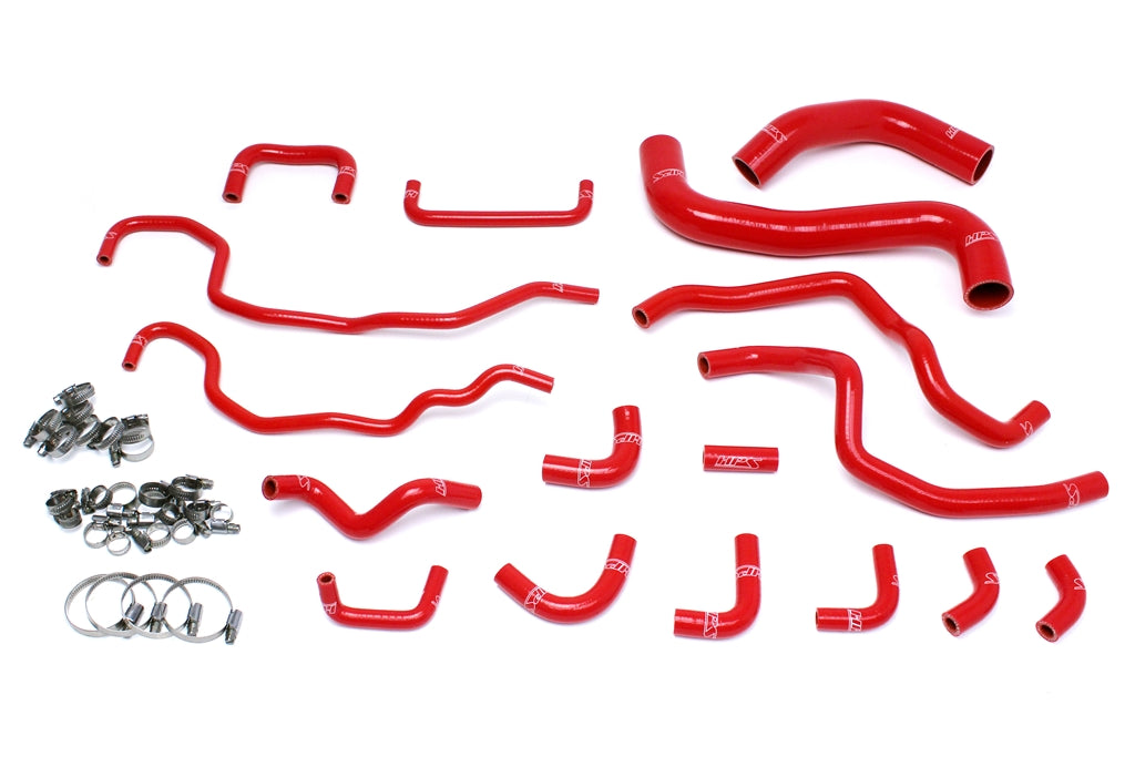 FR SPORT HPS Performance HPS Red Reinforced Silicone Radiator + Heater Hose Kit Subaru 15-16 WRX...