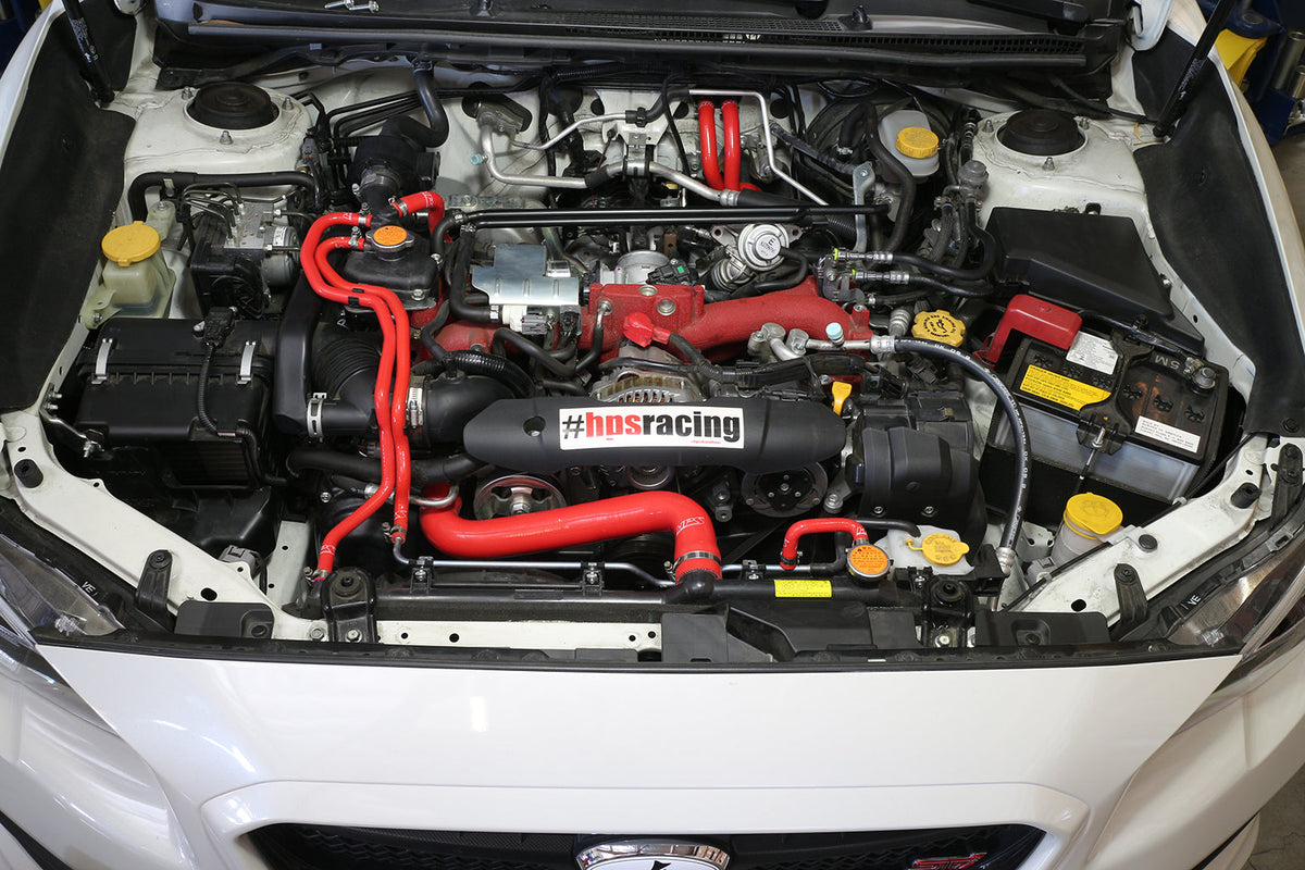 FR SPORT HPS Performance HPS Red Reinforced Silicone Radiator + Heater Hose Kit Subaru 15-16 WRX...