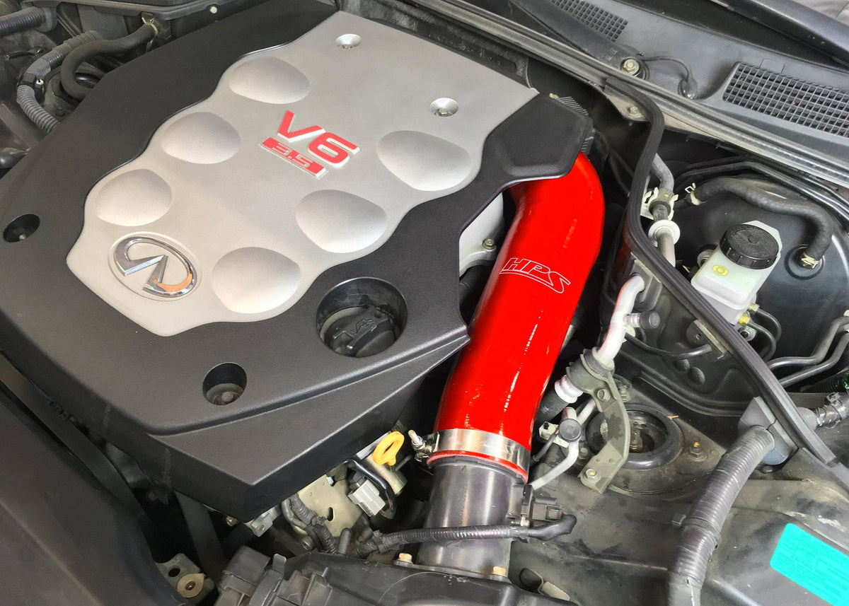 FR SPORT HPS Red Reinforced Silicone Post MAF Air Intake Hose Kit Infiniti 03-07 G35 Coupe 3.5L...