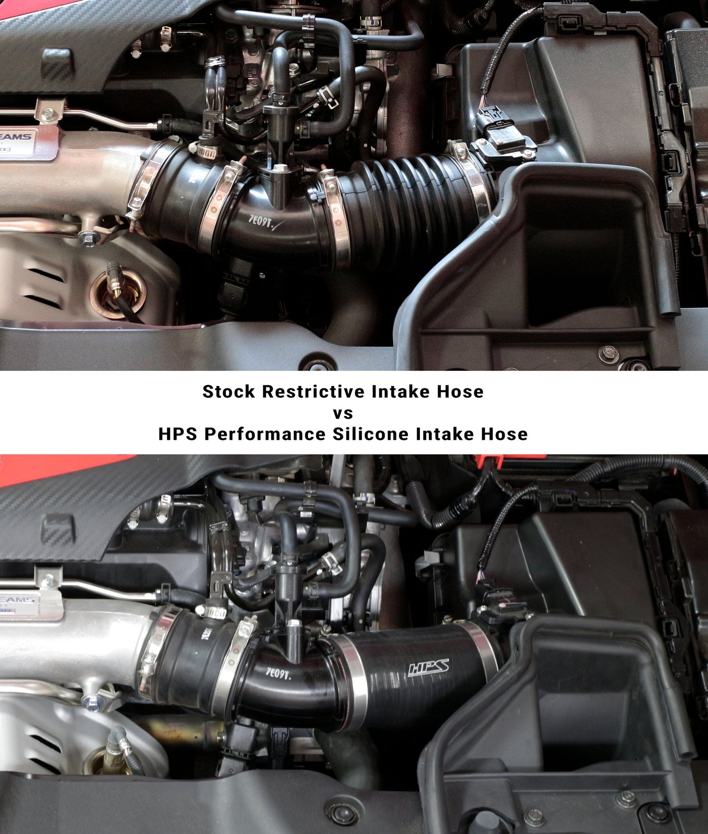 HPS Silicone Post MAF Air Intake Hose Kit Honda 17-19 Civic X Type R 2.0L Turbo, 57-1765