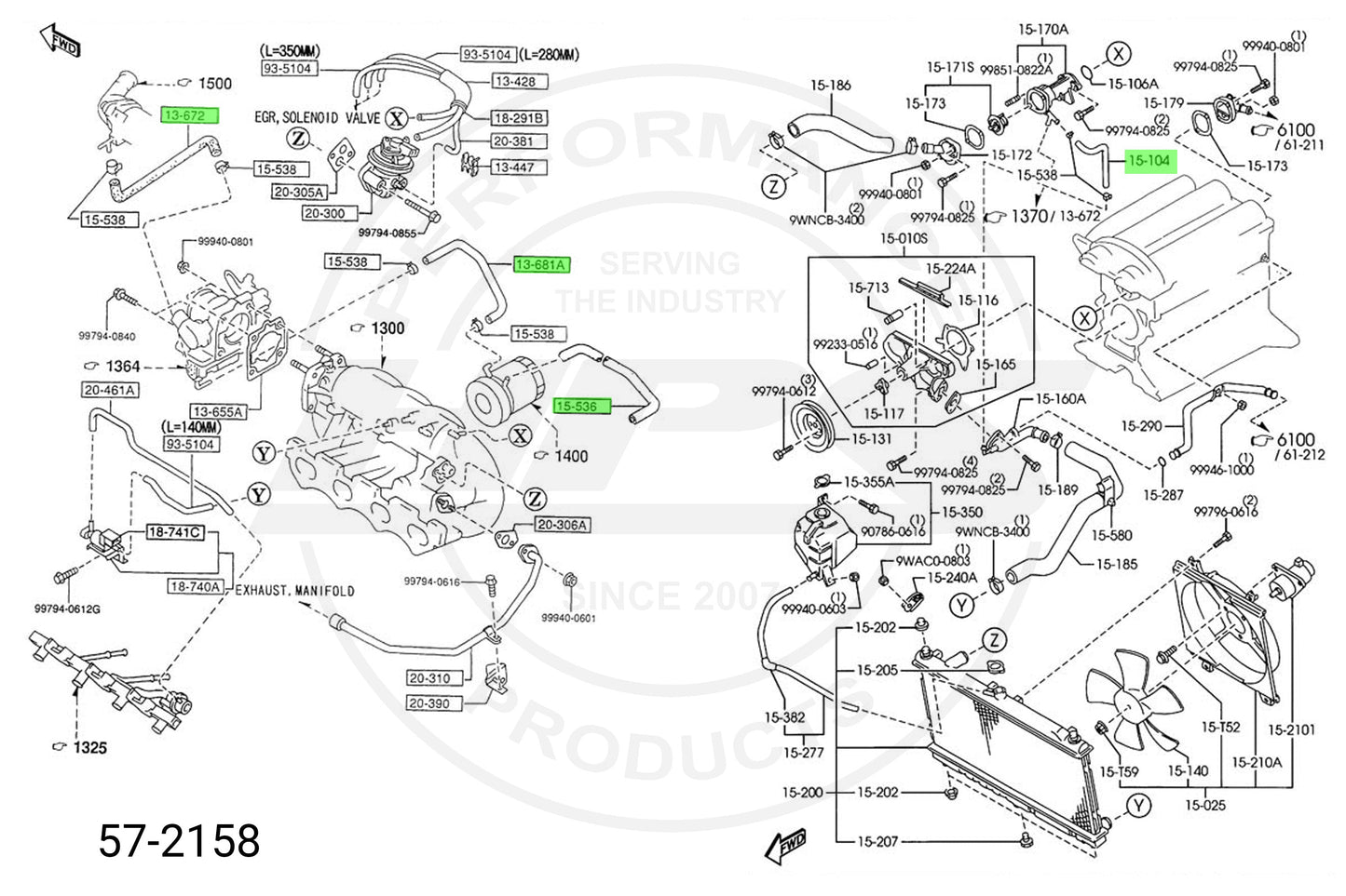 HPS Performance HPS Silicone Ancillary Coolant Hose Kit Mazda 2001-2005 Miata 1.8L NB2, 57-2158