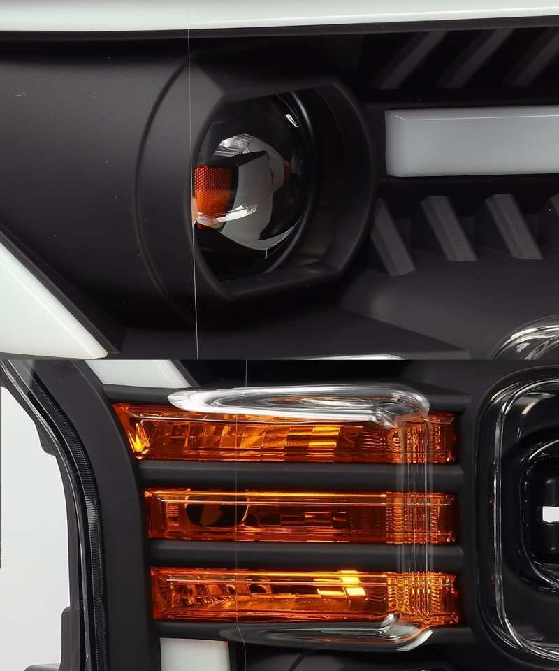 AlphaRex 15-17 Ford F-150 LUXX LED Projector Headlights Plank Style Alpha Blk w/Activ Light/DRL 880168 *Discontinued