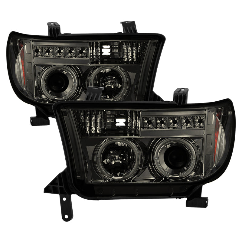 FR SPORT Spyder Toyota Tundra 07-13 Projector Headlights LED Halo LED Smke PRO-YD-TTU07-HL-SM...