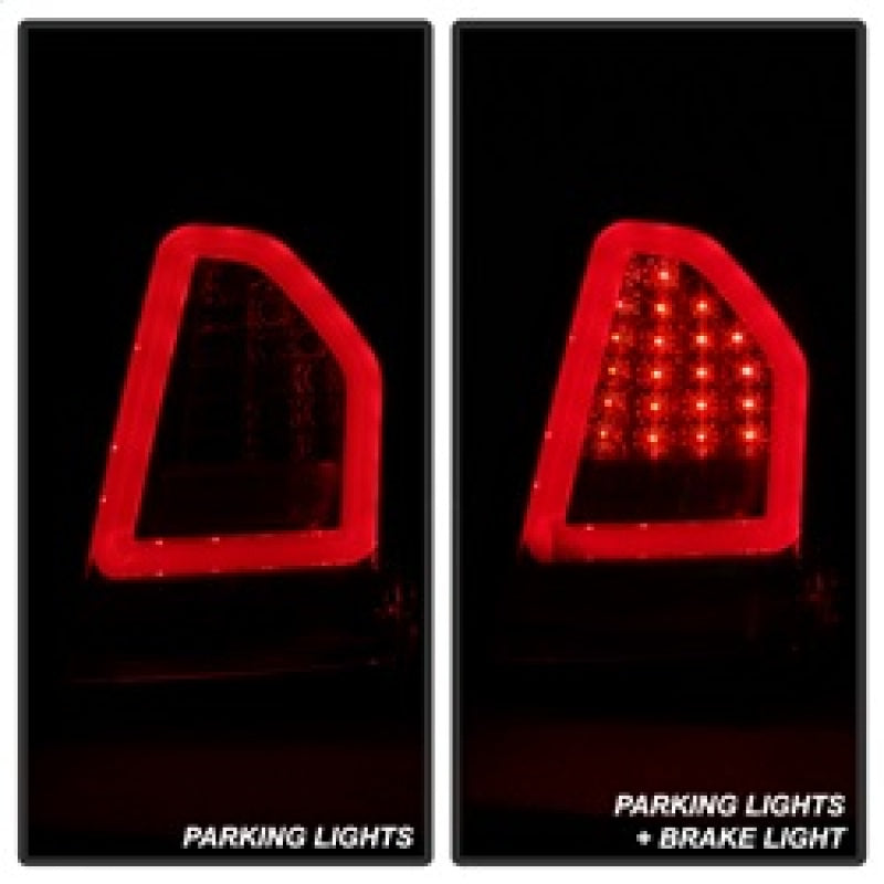 Spyder 05-07 Chrysler 3000C Verison 2 Light Bar LED Tail Lights - Red Clear (ALT-YD-C305V2-LED-RC) 5083364